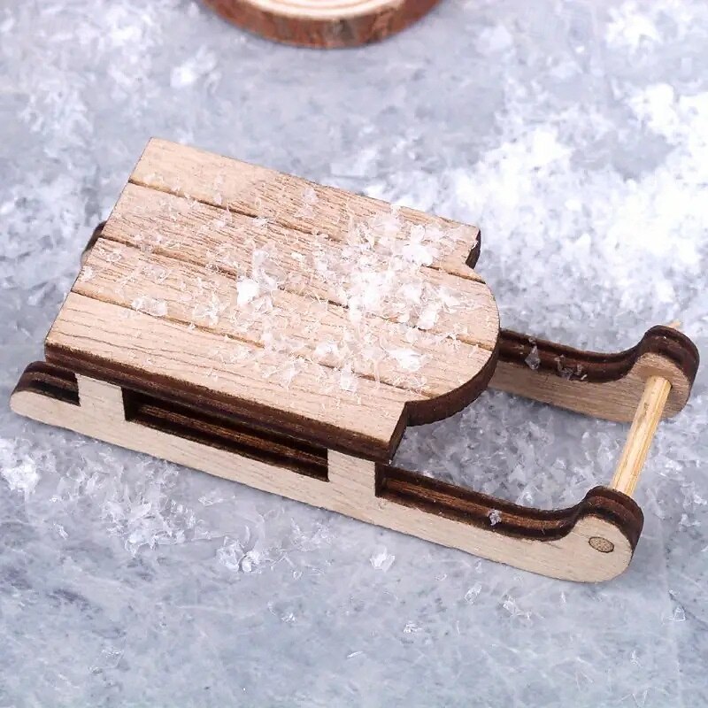 Christmas Snow Sled and Firewood Camp Tabletop Decoration, Winter Scene Ornament for Santa, Holiday Festive Atmosphere and Seasonal Home Décor2