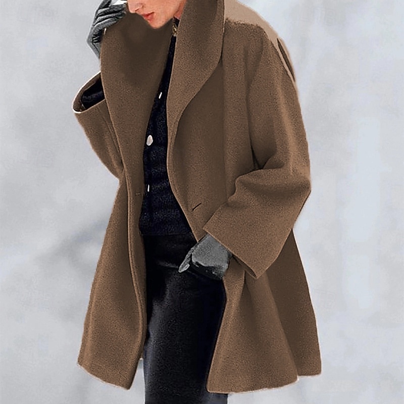 Women's Coat Faux Fur Coat Warm Comfortable Buttons Furs & Leathers Casual Plain Vacation Street Casual Daily Wear Long Turndown Regular Fit Long Sleeve Outerwear Light Blue Black White Fall Winter