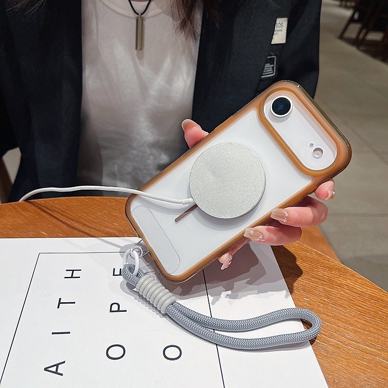 Phone Case For iPhone 17 Pro Max 17 Air 16 15 14 Pro Max Plus 13 Pro Max Back Cover with Lanyard Support Wireless Charging Non-Yellowing Retro TPU Acrylic2