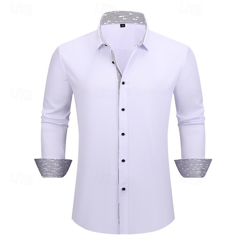 Men's Shirt Summer Shirt Casual Shirt Beach Shirt Button Up Shirt Black White Yellow Red Royal Blue Long Sleeve Color Block Lapel Vacation Hawaiian Splice Clothing Apparel Polyester Fashion Casual4