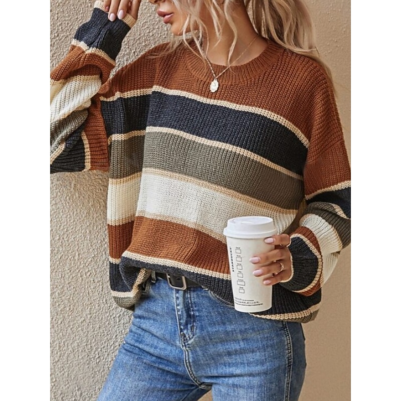 Women's Blouse Floral Stylish Casual Long Sleeve Crew Neck Regular Tops Daily Patchwork Sage Green Black Brown Apricot Spring Fall Winter3