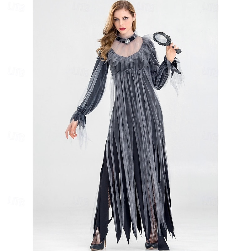 Ghostly Bride Halloween Cosplay Costume Party Costume Masquerade Outfits Adults' Women's Masquerade Mardi Gras Performance Party Halloween Easy Halloween Costumes Dress Up4