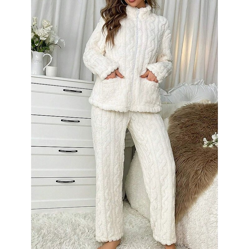 Women's Fashion Streetwear Pants Sets Bolero Top Long Sleeve Turtleneck Solid Color Outdoor Work Casual Black White Pink Fall Regular Fit2