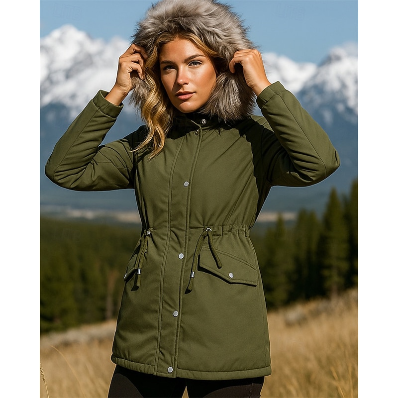 Women's Hiking Jacket Fleece Jacket Thermal Jacket Winter Outdoor Thermal Warm Top Black Army Green Red Navy Blue Black White3