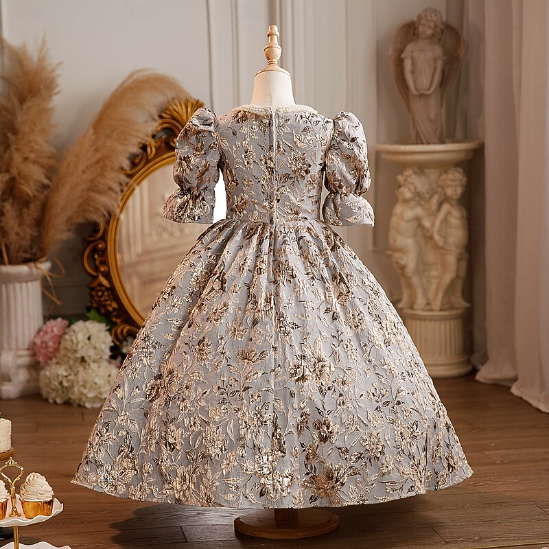 Rococo Victorian Princess Maxi Party Costume Masquerade Prom Dress Bell Sleeve Princess Bow Retro Ball Gown Point Fancy Dress Girls' Royal Christmas Halloween Carnival Ceremony Masquerade Party4