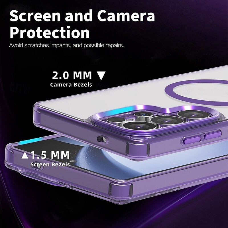 Phone Case For Samsung Galaxy S25 S24 Ultra Plus S23 S22 Ultra A56 A36 A16 A55 5G A35 5G A15 Back Cover Support Wireless Charging Shockproof Color Gradient TPU PC3