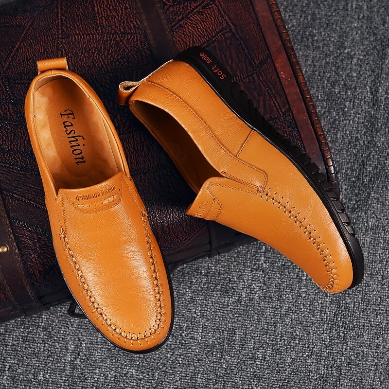 Men's Faux Leather Slip-On Loafers Casual Comfort Driving Shoes – Lightweight Business Travel and Daily Wear3