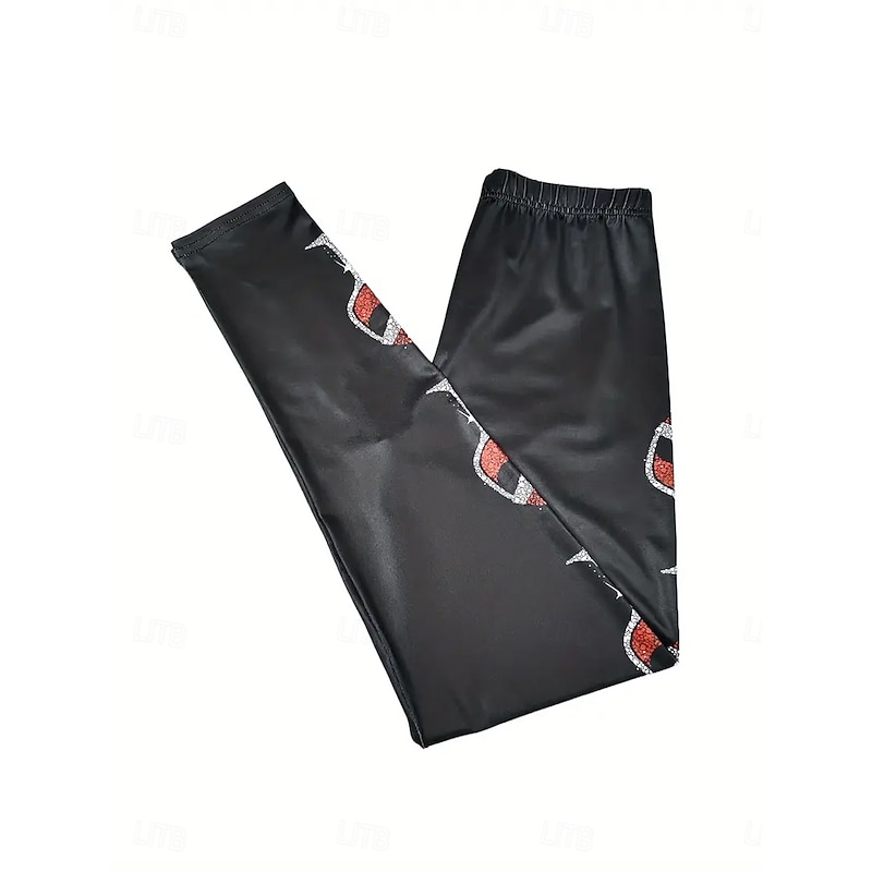 Women's Leggings Vacation Vintage Fashion Full Length High WaistPantsUgly Christmas Graphic Printing Thermal Warm Soft Breathable Stretchy Formal Outdoor Vacation Black Red Summer Spring Fall Slim Fit2