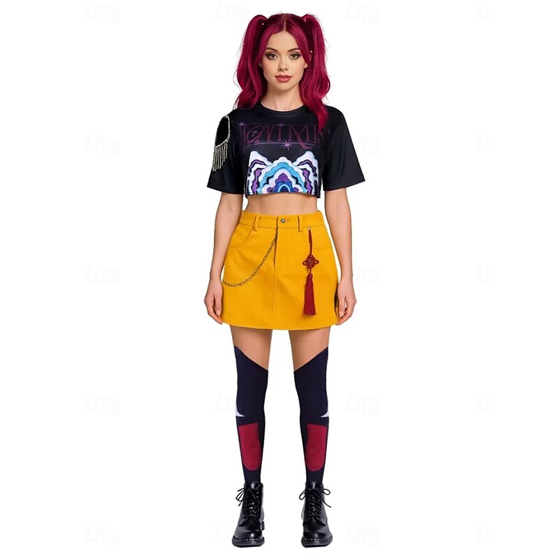 Korean Idol Inspired Pop Star Cosplay Costume Halloween Group Couples Costumes Fancy Dress Huntrix Movie Cosplay for Couple's Men's Women's Adults' Halloween Carnival Performance Comic Con Anime Expo2