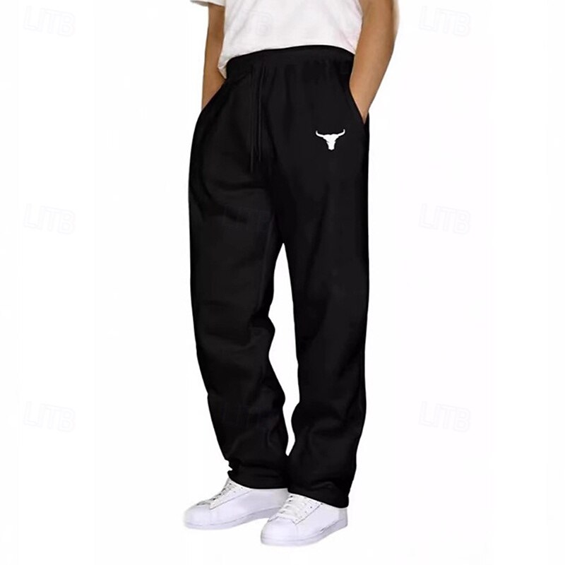 Men's Sweatpants Trousers Straight Leg Sweatpants Drawstring Pocket Elastic Waist Cow Comfort Sports Outdoor Daily Fashion Casual Black Wine Micro-elastic4