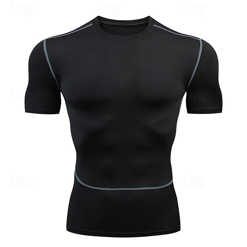 Men's Gym Shirt Running Shirt Short Sleeve Top Athleisure Fall Solid Colored Quick Dry Soft Sweat wicking Jogging Training Bodybuilding Sportswear Activewear 1# 2# 3#3