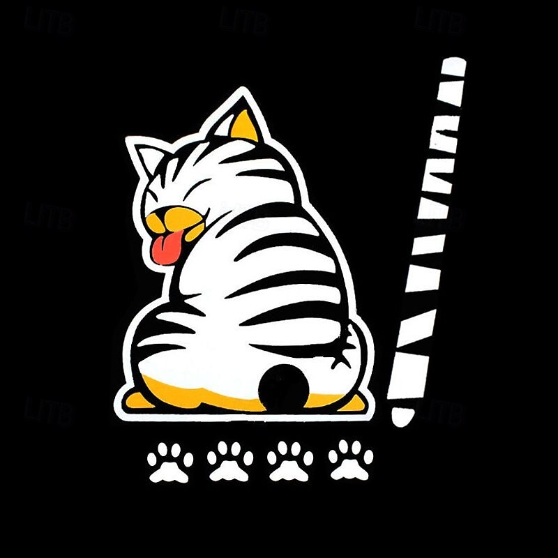 Car Rear Wiper Funny Tail-Wagging Cat Sticker, Cute Moving Cat Decal for Rear Window, Reflective Waterproof Car Wiper Decoration, Car Rear Glass Sticker4