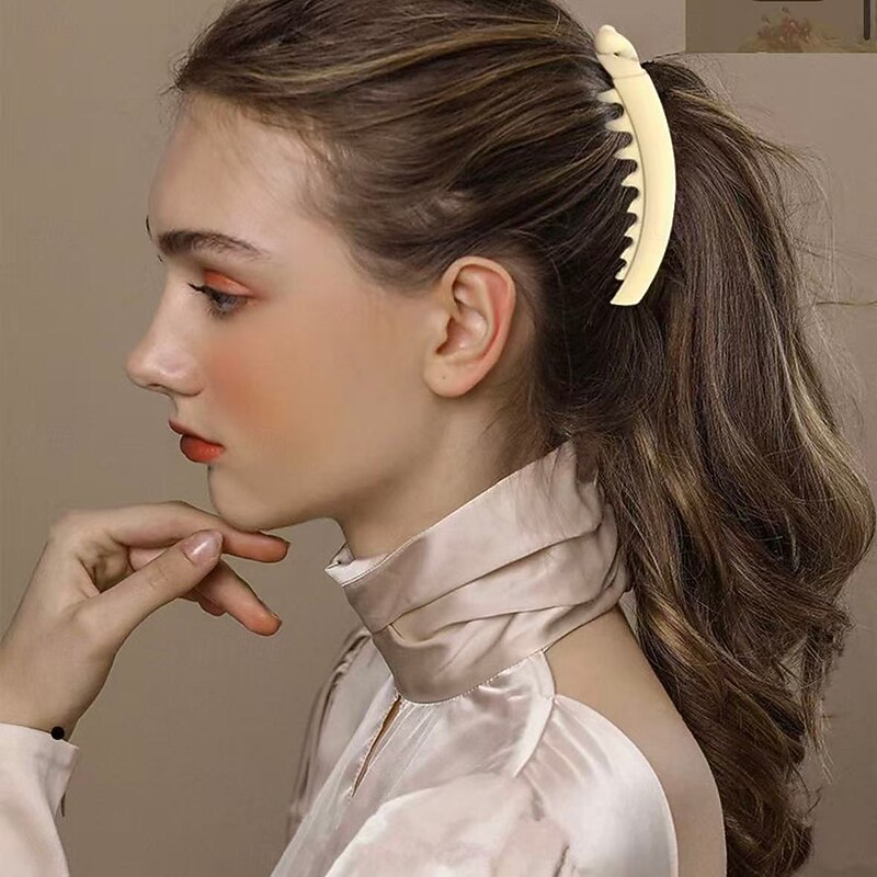 6 Pack Large Banana Hair Clips Non-slip Ponytail Holder Clip for Women and Girls Korean Style, Thick Half-Moon Hair Clip for Everyday Use3