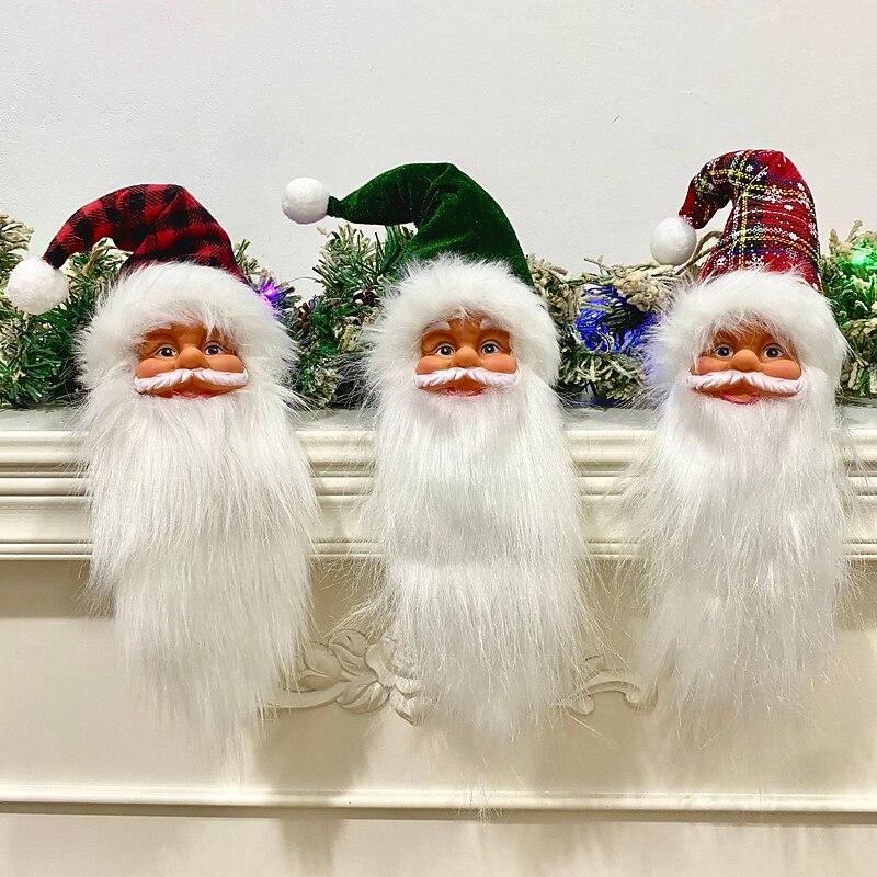 Santa Claus Wine Bottle Cover Christmas Decoration, Festive Santa Head Bottle Sleeve, Holiday Tree Topper, Kitchen and Window Display Ornament, Xmas Party Decor3