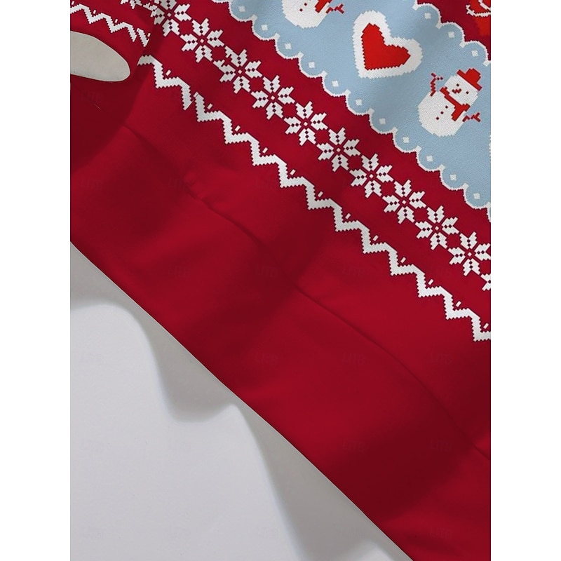 Women's Pullover Sweatshirt Hoodies Graphic Snowman Christmas Classic Casual Festival Long Sleeve Crew Neck Round Neck Regular Tops Casual Holiday Print Red Fall Winter3