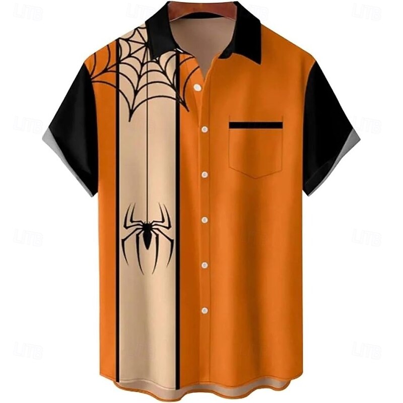 Halloween Hawaiian Shirts Aloha Shirt Button Down Shirt Print For Men's Adults' Halloween Carnival Masquerade 3D Print Party Halloween2