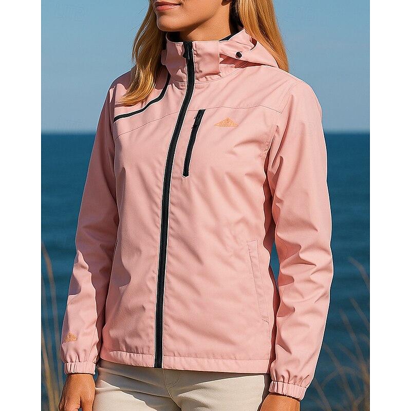 Women's Windbreaker Softshell Jacket Hiking Jacket Outdoor Waterproof Breathable Hiking Outfits Hiking Clothes Spring Autumn / Fall Top Fishing Camping / Hiking / Caving Running Solid Color White Pink2