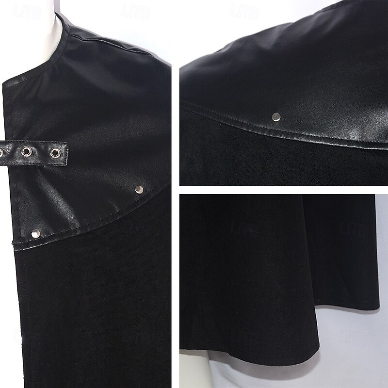 Retro Vintage Medieval Renaissance Cape Cloak Vampire Viking Celtic Knight Fancy Dress Men's Women's Unisex Celtic Halloween Carnival Performance LARP Ren Faire Adults Cloak2