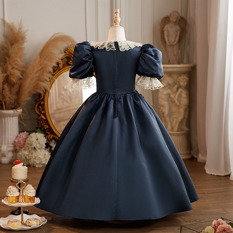 Rococo Princess Fancy Maxi Party Costume Accessories Bell Sleeve Princess Bow Retro Ball Gown Point Fancy Dress Girls' Royal Christmas Halloween Carnival Masquerade Wedding Party Festival Kid's4