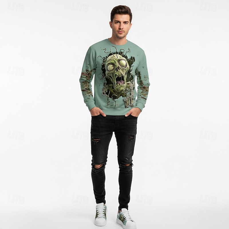 Men's White Skull Print Sneakers Casual Lace-Up Low Top Fashion Shoes for Halloween Parties, Streetwear Outfits and Everyday Walking Comfort2