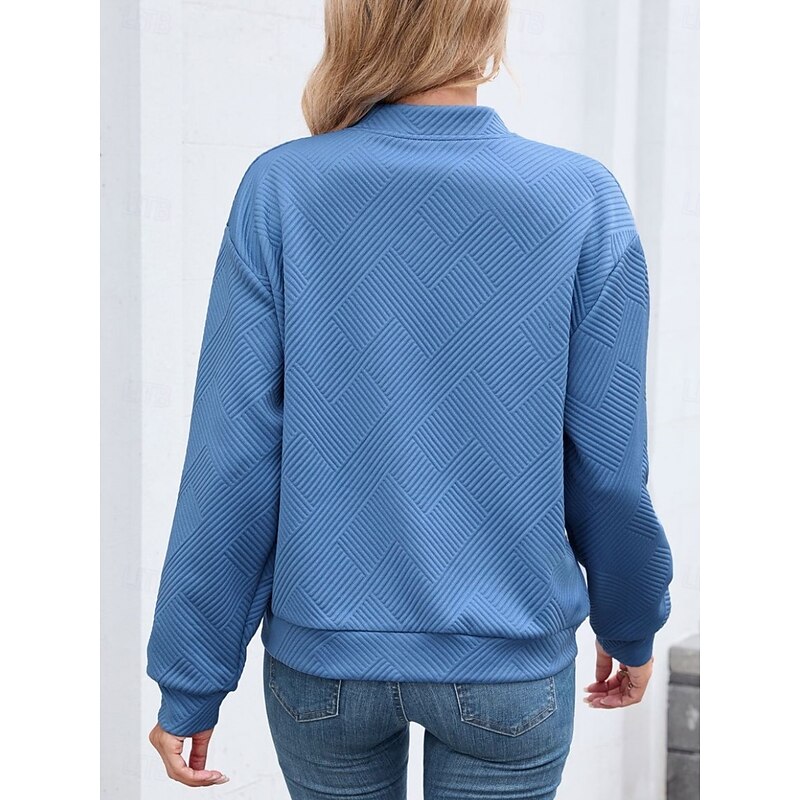 Women's Casual Jacket Comfortable Breathable Zipper Casual Plain Vacation Street Casual Daily Wear Zipper Short Stand Collar Regular Fit Long Sleeve Outerwear Black Blue Brown Spring Fall4