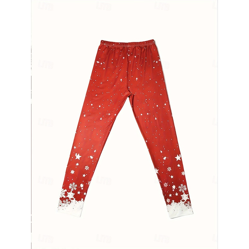 Women's Leggings Vacation Vintage Fashion Ankle-Length High WaistPantsUgly Christmas Graphic Striped Printing Thermal Warm Soft Breathable Stretchy Outdoor Vacation Street Red Spring Fall Winter Slim3