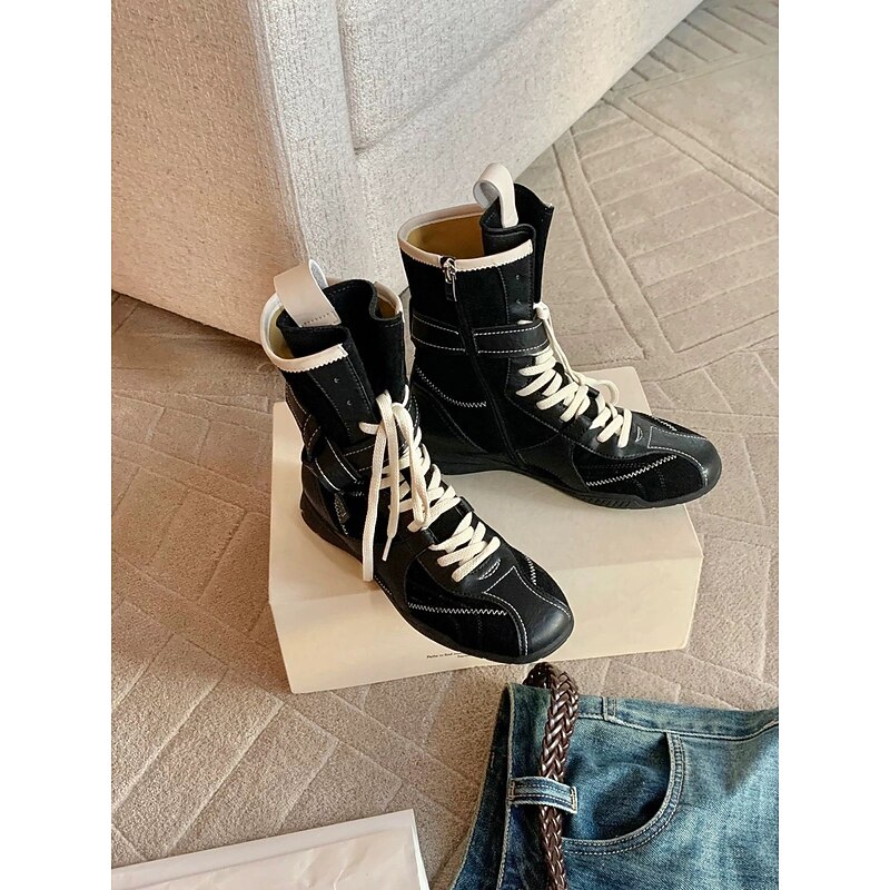 Women's Brown Ankle Boots with - Strap  Boxing Training Style Short Boots for Casual Daily Wear3