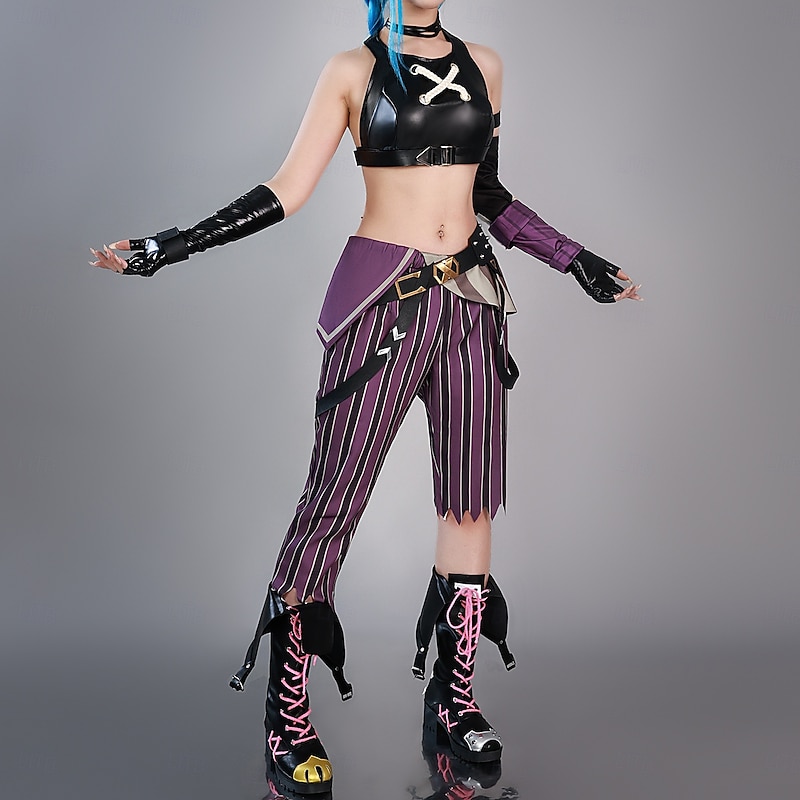 Jinx Costume Fancy Dress Cosplay Movie Cosplay for Women's Adults Halloween Carnival Performance Comic Con Anime Expo3