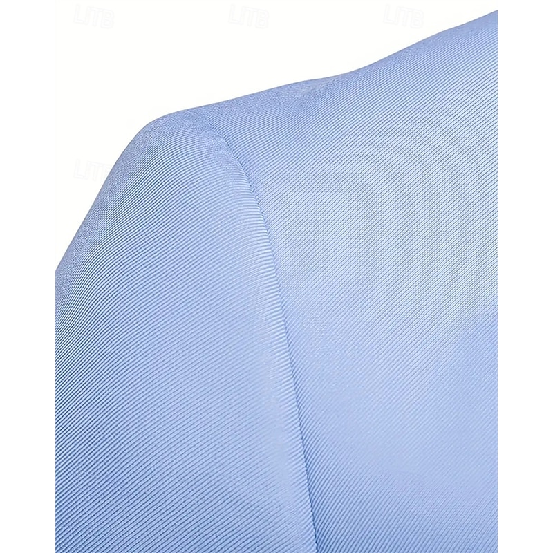 Men's Blazer Business Cocktail Party Wedding Party Fashion Casual Spring Fall Polyester Plain Pocket Buttons Comfortable Single Breasted Blazer Black Navy Blue Sky Blue4