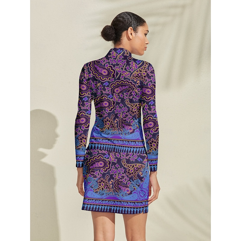 Women's Golf Polo Shirt Purple Long Sleeve Top Ladies Golf Attire Clothes Outfits Wear Apparel2