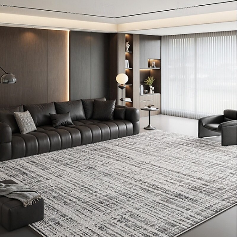 Italian Minimalist Area Rug, Modern Living Room Coffee Table Sofa Carpet, Luxury Bedroom Floor Mat, Stain-Resistant Easy-Clean Durable Rug4