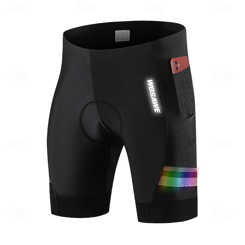 WOSAWE Men's Solid Color Cycling Road Shorts Cycling Shorts Bike Shorts Bike Padded Shorts / Chamois MTB Shorts Semi-Form Fit Mountain Bike MTB Road Bike Cycling Sports Cycling Quick Dry Soft4