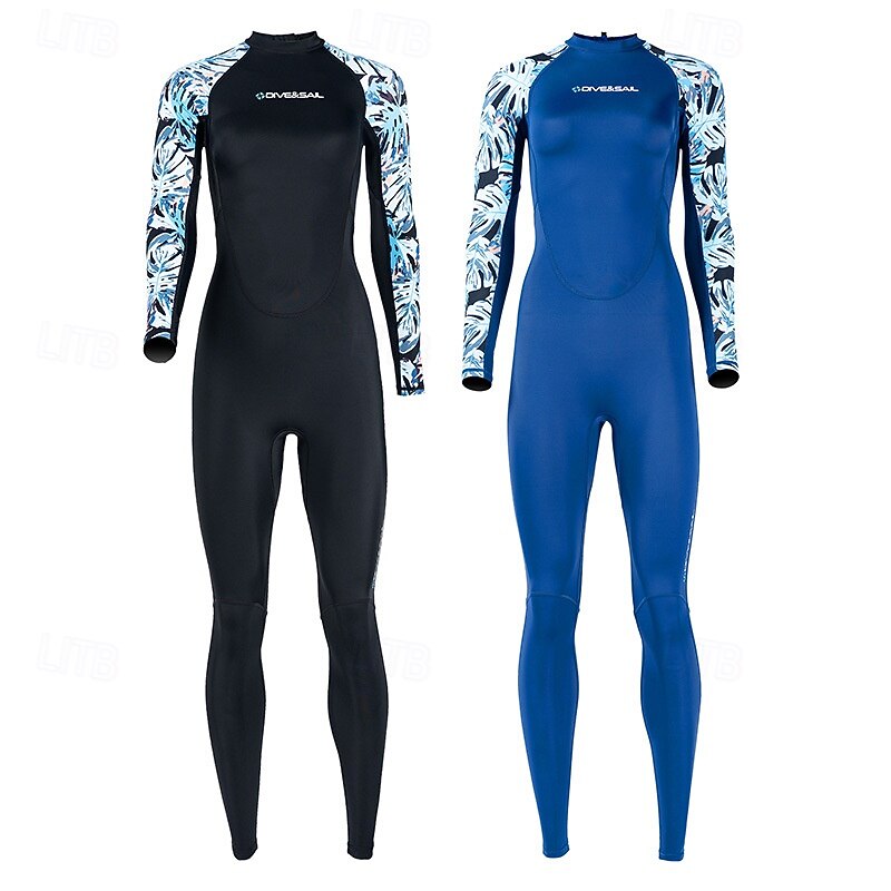 Women's Full Body Swimwear Dive Skin Suit UPF50+ Long Sleeve Swimwear Back Zip Swimming Diving Surfing Snorkeling Patchwork Summer Spring Autumn2