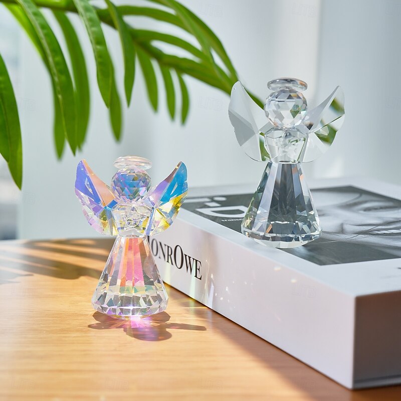 1PC Crystal Angel-shaped Decorative Handicrafts Window Sill Prism Light-catching Decorative Suncatcher Decorative Ornaments Suitable for Festival and Celebration Decoration Home Decoration2