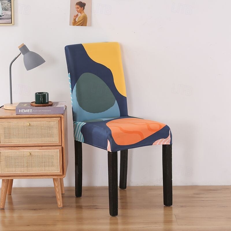 Stretch Dining Chair Cover, Pet-Friendly Removable Washable Short Seat Slipcover, Durable Chair Protector for Hotel, Dining Room, Banquet, Wedding Party4