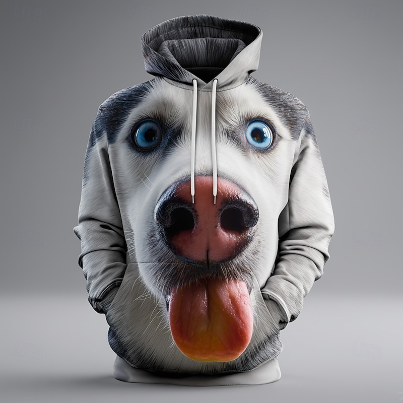 Men's Optical Illusion Donkey Hoodie Sweatshirt Fashion Cool Crew Neck Home Party Streetwear Blue 1 Blue 2# Drawstring Fall Winter Designer3