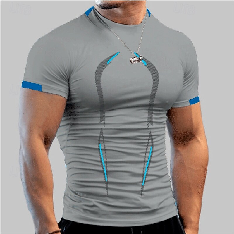 Men's Gym Shirt Running Shirt Short Sleeve Top Athleisure Fall Solid Colored Quick Dry Soft Sweat wicking Jogging Training Bodybuilding Sportswear Activewear Dark Grey Black White4
