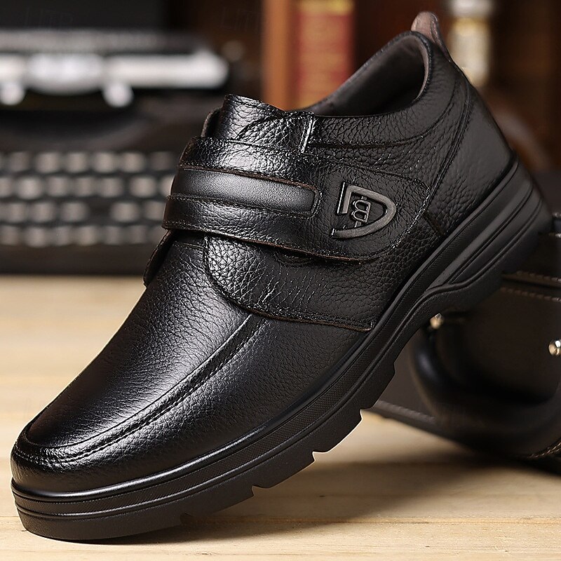 Men's Derby Plus Size Walking Casual Daily PU Leather Comfortable Knee High Boots Lace-up Black Brown2