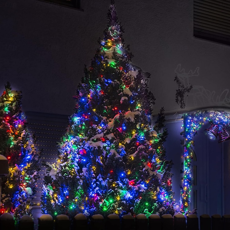 2 Pcs 20M/66FT 200 LED Beads Christmas Halloween Wedding Party Festival Fairy String Lights Indoor and Outdoor Courtyard Garden Decoration Light String USB Power Supply 8 Function Remote Control2