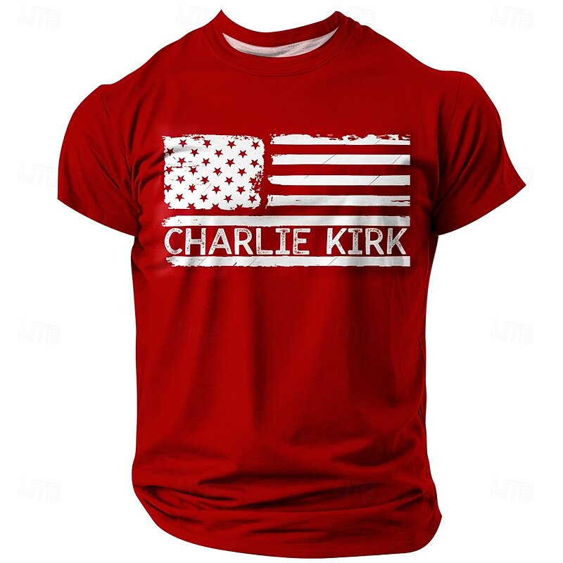 Men's American US Flag T Shirt Short Sleeve T shirt 3D Print Crew Neck Shirt Daily Military Street Daily Black Red Blue Summer Spring Clothing Apparel S M L XL XXL XXXL2