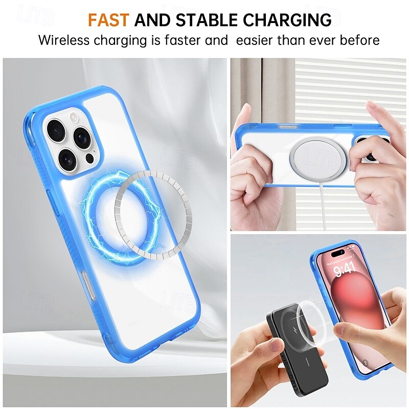 Phone Case For iPhone 17 Pro Max 17 Air 16 15 14 Pro Max Plus 13 Pro Max Back Cover Support Wireless Charging Kickstand Shockproof Retro TPU Acrylic3