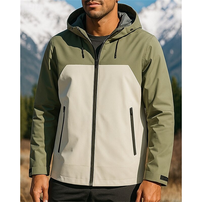 Men's Outdoor Jacket Hiking Jacket Raincoat Outdoor Waterproof Windproof Breathable Hiking Outfits Hiking Clothes Spring Autumn / Fall Jacket Hunting Climbing Camping / Hiking / Caving Patchwork4