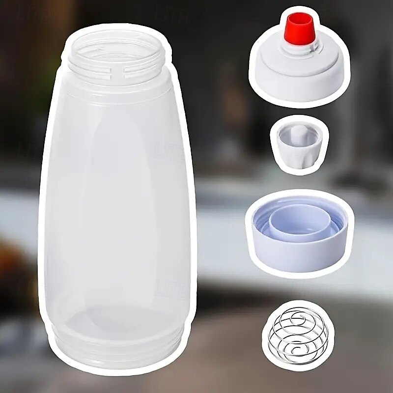 Multipurpose Pancake Batter Dispenser with Whisk Ball, Ideal for Cupcakes, Muffins, and Pancakes, Food-Safe Plastic Kitchen Gadget for Easy Baking and Cooking3