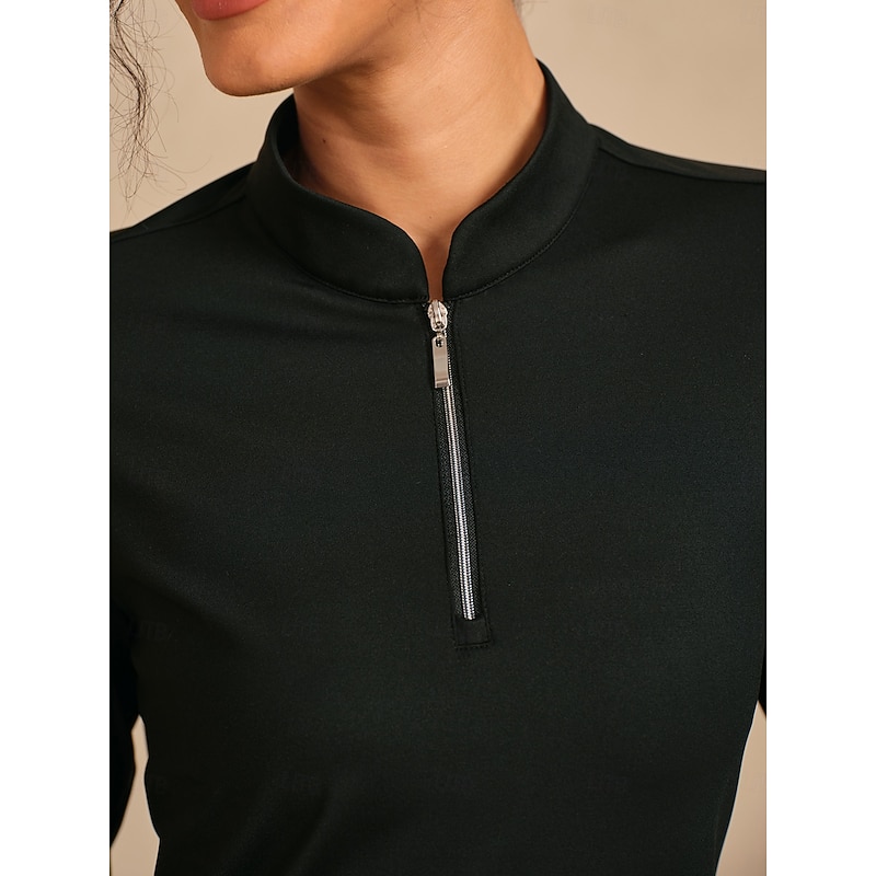 Women's Golf Dress Black Long Sleeve Dress Ladies Golf Attire Clothes Outfits Wear Apparel3