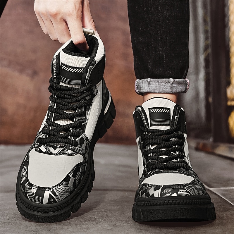 Men's High Top Fashion Casual Sneakers | Trendy Printed Design for Street Style & Daily Wear4