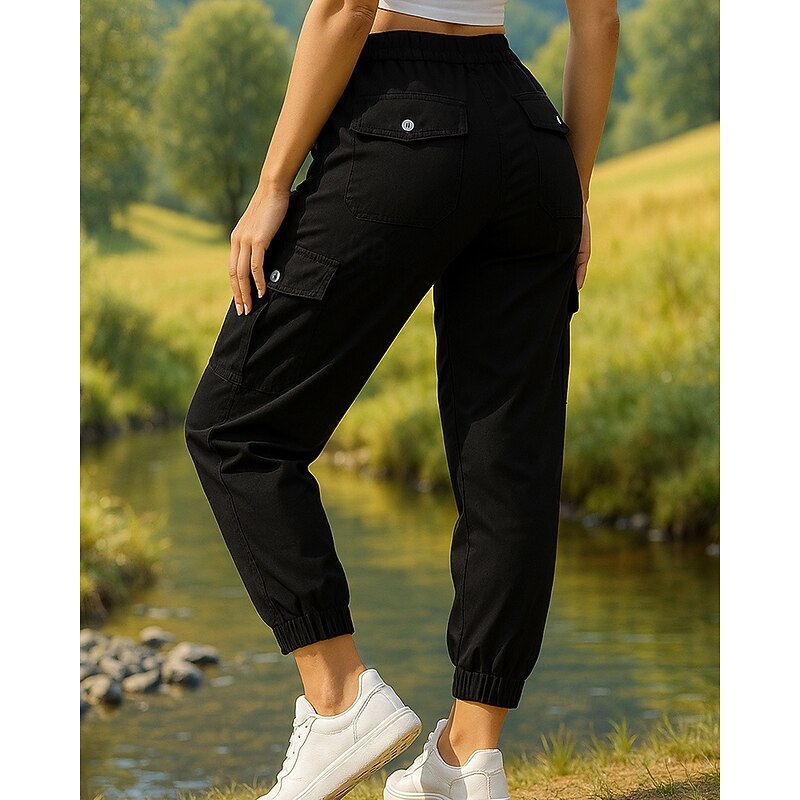 Women's Cargo Pants Hiking Pants Trousers Outdoor Regular Fit Quick Dry Bottoms Pocket Black Pink Camping / Hiking Running S M L XL XXL