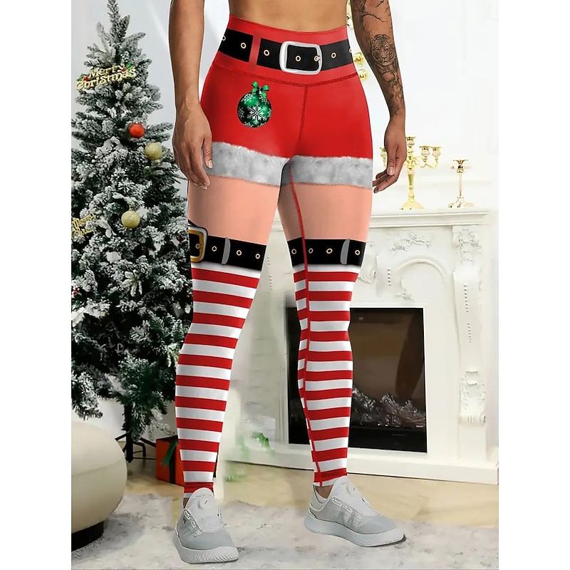 Women's Leggings Vacation Vintage Fashion Full Length High WaistPantsUgly Christmas Graphic Novelty Printing Thermal Warm Soft Breathable Stretchy Formal Outdoor Vacation Black Red Green Spring Fall3