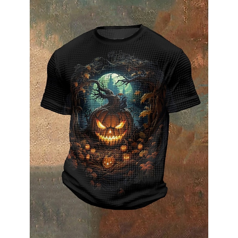 Men's Halloween Shirt Pumpkin Bat Crewneck Clothing Apparel 3D Print Outdoor Holiday Theme Party Halloween Party Short Sleeve Print Vintage Halloween4