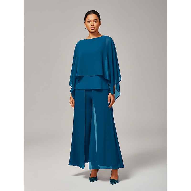 Women's Elegant Stylish Luxurious Modal Chiffon Crewneck Sleeveless Cape Top Spring Summer Fall3