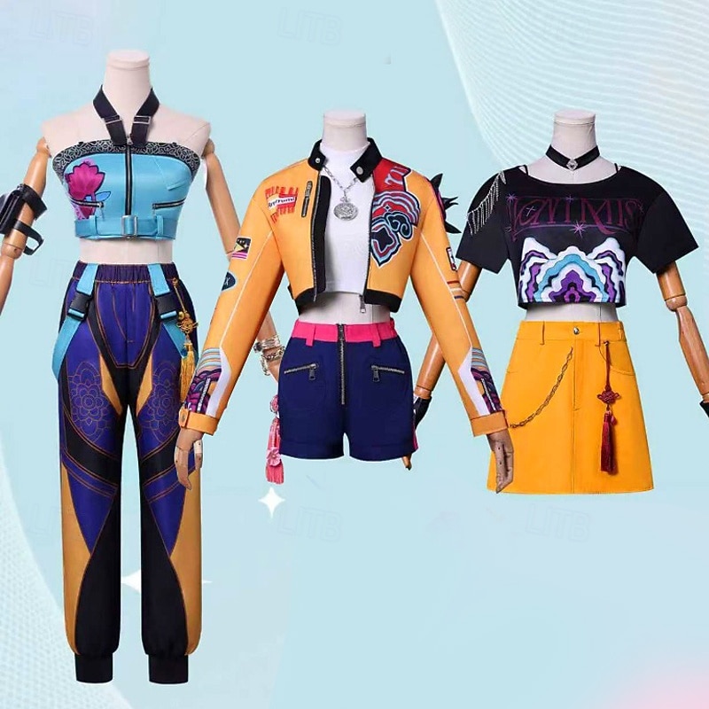 Korean Idol Inspired Pop Star Outfits Movie Fashion Cosplay Costume Virtual Idol Movie Cosplay for Girls' Kids Halloween Carnival School Performance